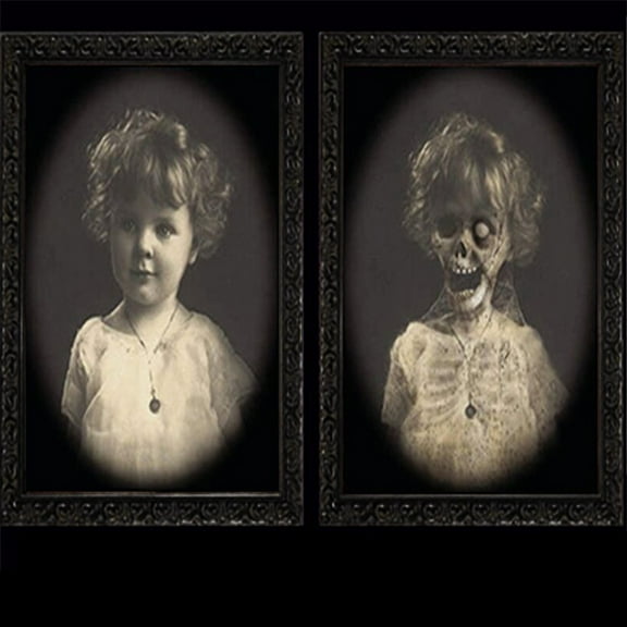 Tkrady Decoration 3D Changing Face Moving Picture Frame Portrait Decoration for Party Castle House Home Decoration (Style C)