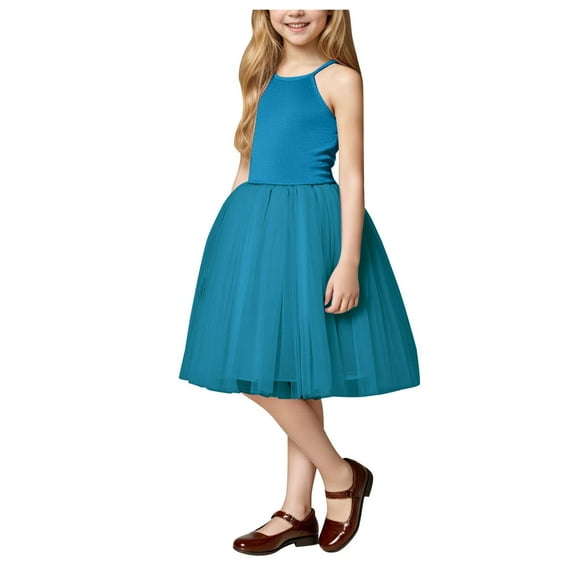 Tkrady Dress for Girls Spring Summer New Cute Vest Tulle Tutu Dress Casual Princess Dresses, Sizes 1-7 Years