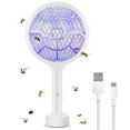 thumbnail image 1 of Tkrady Electric Fly Swatter Racket, 2 in 1 Electric Bug Zapper USB Rechargeable, 4000V Indoor Outdoor Mosquitoes Zapper with 5 Layer Safety Mesh, Cordless Insect Killer Trap Home Office Camping Patio, 1 of 1