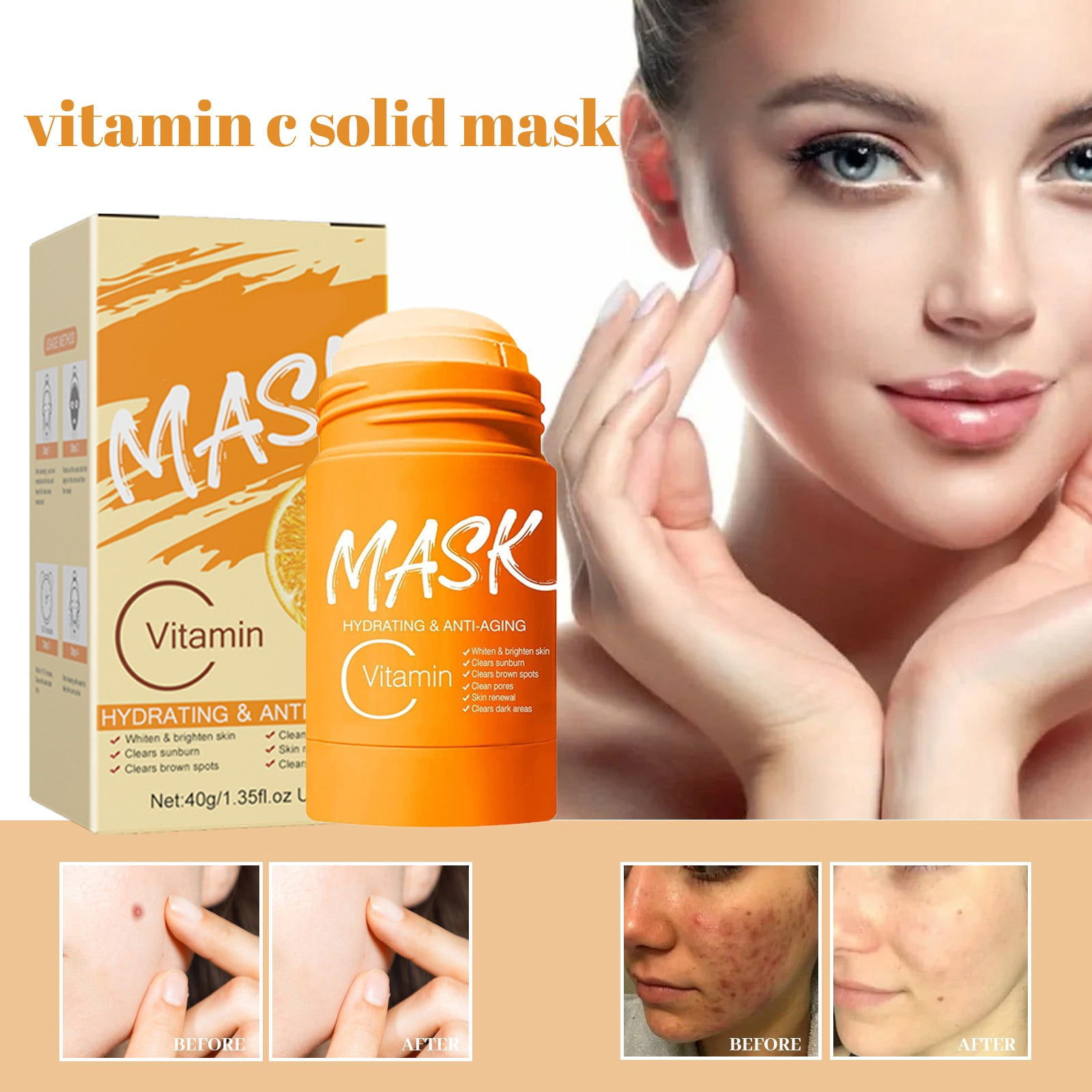 Tkrady Face Clay Stick Organic Vitamin C Purifying Clay Blackhead ...