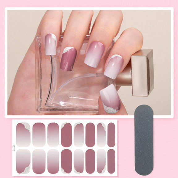 Tkrady French Nail Sticker Nail Film Solid Color Nail Sticker