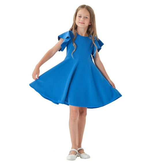 Tkrady Girls Dresses Spring Summer New Casual Cute Short Sleeve Dress Princess Dresses, Sizes 2-10 Years