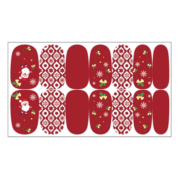 Tkrady Glitter Christmas Nail Sticker Self-Adhesive Fashion Nail Accessories Manicure Decorations Nail Art Design Xmas Nail Decals Multicolor
