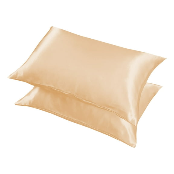 Tkrady Gold Mulberry Silk Pillowcase for Hair and Skin, Real Silk, 100% Silk Pillow Cases with Zipper, 6A Grade Pure Silk, Soft, Cooling, Anti Acne, 2 Pc 20"x26" (Standard)