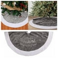 thumbnail image 1 of Tkrady Gray Christmas Tree Skirt, 36" Fur Christmas Tree Rug with Silver Embroidered Snowflakes for Pencil Tree for Grey Christmas Decorations, 1 of 1