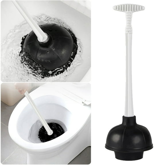 Tkrady Heavy Duty Toilet Plunger, Commercial Grade, Powerful Double Thrust Force Rubber Cup with Handle, for Clogged Bathroom, Shower, and Kitchen (16.73" x 5.71")