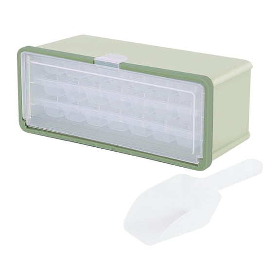 Tkrady Ice Cube Tray with Lid and Bin, 3 Tiers 63 Pcs Ice Cube Trays for Freezer, Reusable Mini Ice Cube Molds Ice Bucket Ice Scoop BPA Free Food Grade, Ideal for DIY Drinks//-A