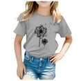 thumbnail image 1 of Tkrady Kids Girl Summer New Crewneck Short Sleeve T Shirt Funny Print Top, Sizes 1-13 Years, 1 of 5