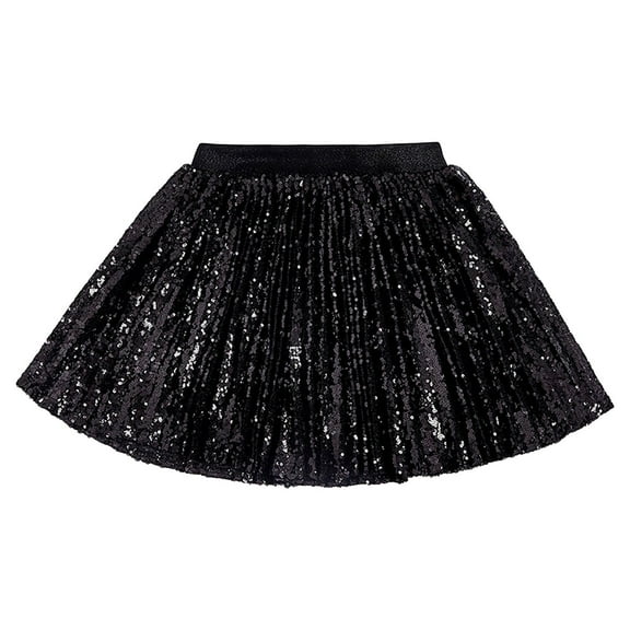 Tkrady Kids Girls Sequin Skirt New Elastic Waist Pleated Skirt for Party, Sizes 2-8 Years