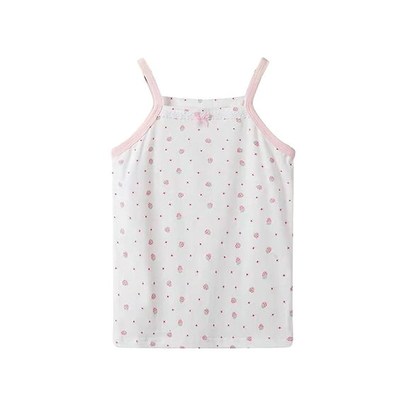 Tkrady Kids Girls Summer New Vest Tops Soft Breathable Cute Printed Short Sleeve, Sizes 1-9 Years