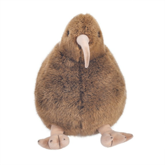 Tkrady Kiwi Bird Plush Toy 11 Inch Kiwi Bird Stuffed Animal Soft Toy Lifelike Furry Bird Cute Plush Fluffy Doll Gift for Boy Girl Teens Adults Birthday Holiday Present, Brown