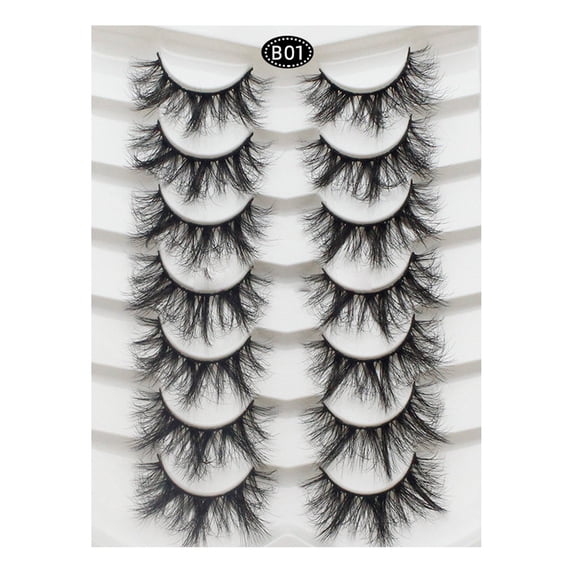 Tkrady Lashes Natural Look Lashes Fluffy Wispy Eyelashes Short Natural False Lashes Cat Eye 6D Volume Strip Lashes Pack 7 Pairs-A