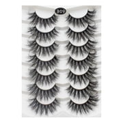 Tkrady Lashes Natural Look Lashes Fluffy Wispy Eyelashes Short Natural False Lashes Cat Eye 6D Volume Strip Lashes Pack 7 Pairs-I
