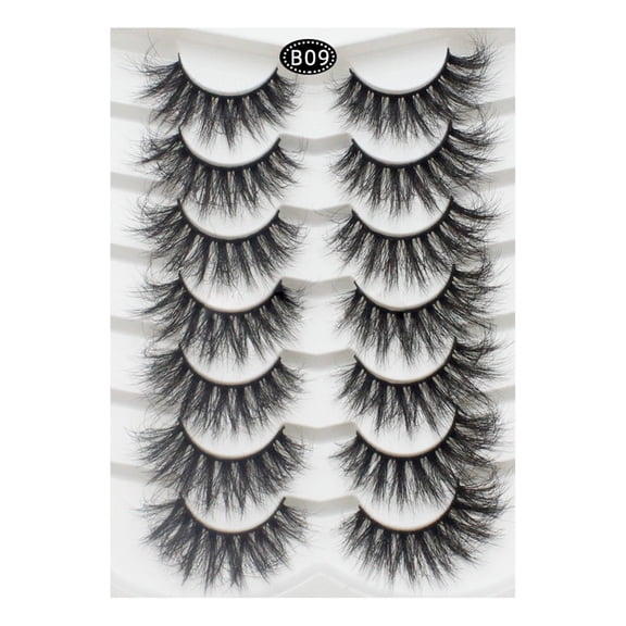 Tkrady Lashes Natural Look Lashes Fluffy Wispy Eyelashes Short Natural False Lashes Cat Eye 6D Volume Strip Lashes Pack 7 Pairs-I