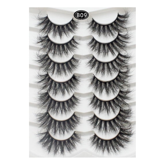 Tkrady Lashes Natural Look Lashes Fluffy Wispy Eyelashes Short Natural False Lashes Cat Eye 6D Volume Strip Lashes Pack 7 Pairs-I