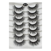 Tkrady Lashes Natural Look Lashes Fluffy Wispy Eyelashes Short Natural False Lashes Cat Eye 6D Volume Strip Lashes Pack 7 Pairs-N