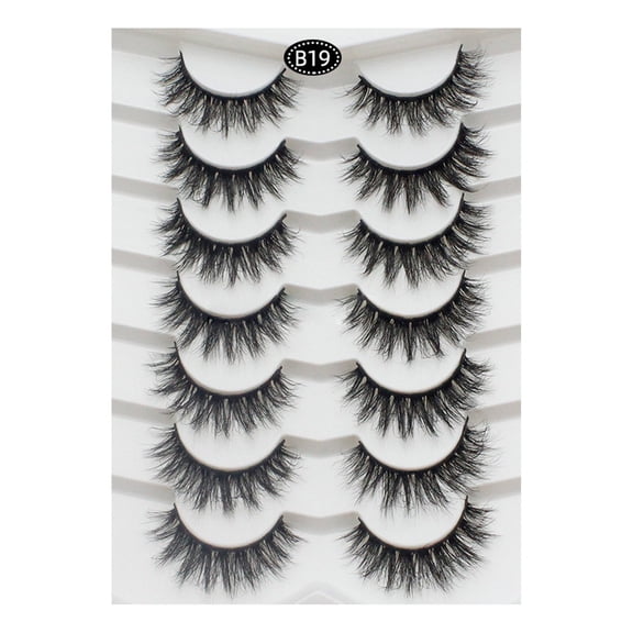 Tkrady Lashes Natural Look Lashes Fluffy Wispy Eyelashes Short Natural False Lashes Cat Eye 6D Volume Strip Lashes Pack 7 Pairs-S