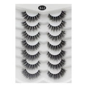 Tkrady Lashes Natural Look Lashes Fluffy Wispy Eyelashes Short Natural False Lashes Cat Eye 6D Volume Strip Lashes Pack 7 Pairs-V