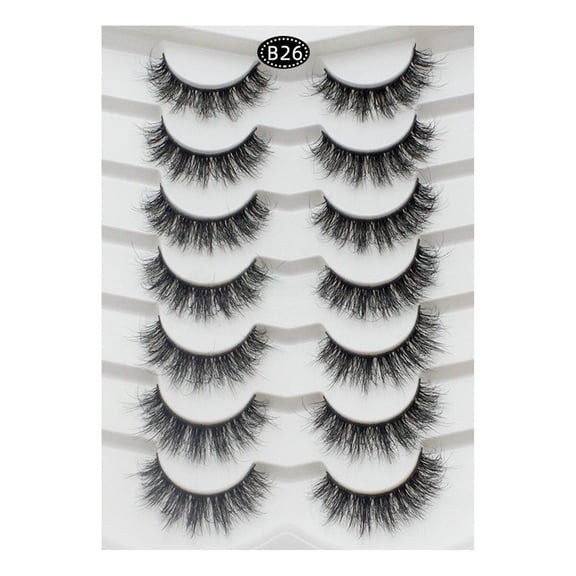 Tkrady Lashes Natural Look Lashes Fluffy Wispy Eyelashes Short Natural False Lashes Cat Eye 6D Volume Strip Lashes Pack 7 Pairs-Z