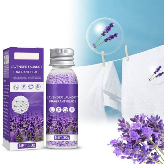 Tkrady Lavender Laundry Fragrant Beads, Lavender Laundry Scent Booster Beads,Odor Fragrance Booster Beads for Washer,Clothes Cleaning Beads,Laundry Beads Cleaning Supplies 1.05oz (30g)