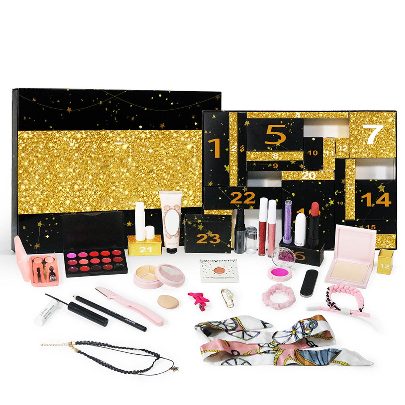 Tkrady Makeup Advent Calendar 2024, Cosmetic Surprises Make Up Gift Kit for Women Full Kit, 24 Days of Christmas Countdown Calendar Gifts Set Beauty Box, Cruelty Free, Holiday Gifting