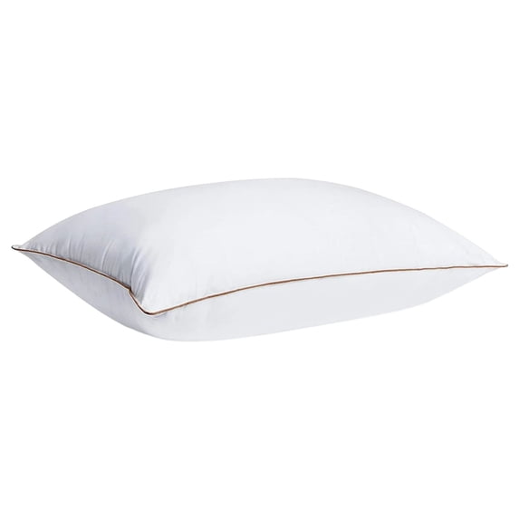 Tkrady Medium Firm Goose Down Pillows Size Set of 1, Feather Pillows for Sleeping, 1000TC Organic Cotton Cover Hotel Collection Bed Pillows, Wrapped in Polyester 20"x30"