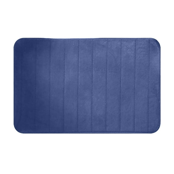 Tkrady Memory Foam Bath Mat Large Size 31.5 by 20 Inches, Soft and Comfortable, Super Water Absorption, Non-Slip, Thick, Machine Wash, Easier to Dry for Bathroom Floor Rug, Blue