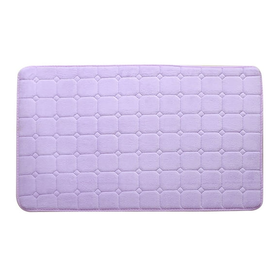 Tkrady Memory Foam Lattice Bath Mat Rug 60x40cm, Ultra Soft Non Slip and Absorbent Bathroom Rug, Machine Wash Dry, Comfortable, Thick Bath Rug Carpet for Bathroom Floor, Tub and Shower, Purple