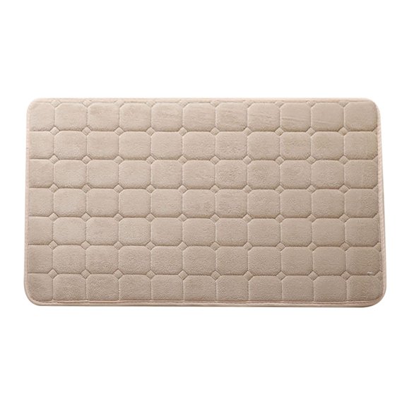 Tkrady Memory Foam Lattice Bath Mat Rug 60x40cm, Ultra Soft Non Slip and Absorbent Bathroom Rug, Machine Wash Dry, Comfortable, Thick Bath Rug Carpet for Bathroom Floor, Tub and Shower, Bronze