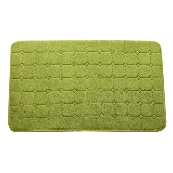 Tkrady Memory Foam Lattice Bath Mat Rug 60x40cm, Ultra Soft Non Slip and Absorbent Bathroom Rug, Machine Wash Dry, Comfortable, Thick Bath Rug Carpet for Bathroom Floor, Tub and Shower, Green
