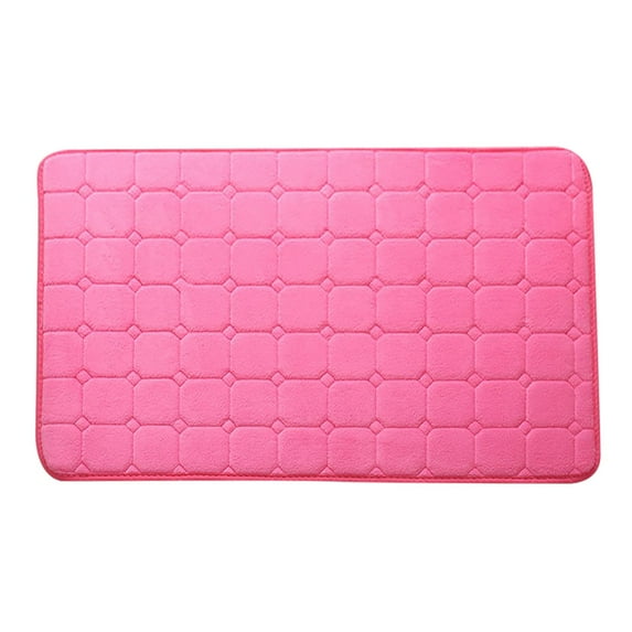 Tkrady Memory Foam Lattice Bath Mat Rug 60x40cm, Ultra Soft Non Slip and Absorbent Bathroom Rug, Machine Wash Dry, Comfortable, Thick Bath Rug Carpet for Bathroom Floor, Tub and Shower, Hot Pink