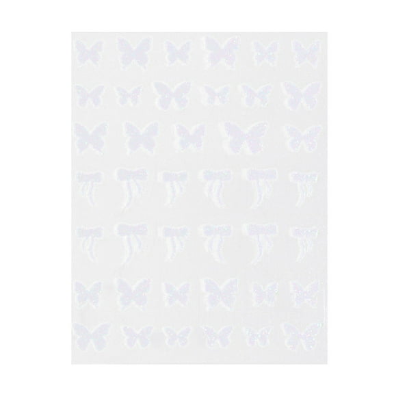 Tkrady Nail Art Adhesive Stickers, Self-Adhesive Nail Decals Heart Butterfly Flower Star Glitter Nail Art Design for Acrylic Nails Supplies DIY Nail Decorations