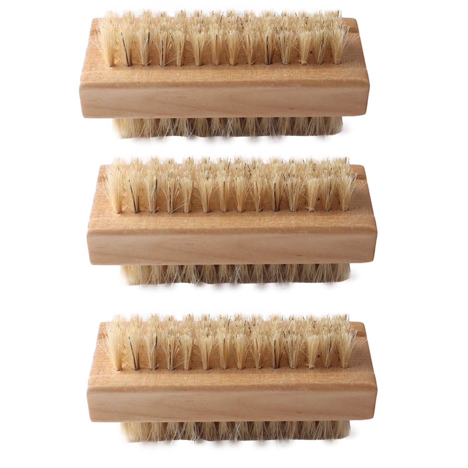 Tkrady NonSlip Wooden Twosided Hand and Nail Brush Stiff Bristle