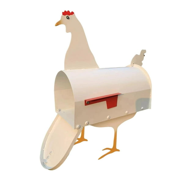 Tkrady Large Iron Rural 1-Slot Wall-Mounted Mailbox, Farm Animal Theme, Rust Resistant