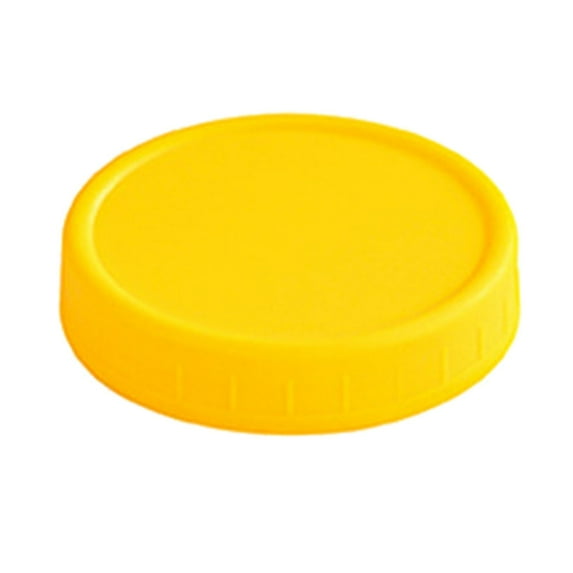Tkrady 4 Pack Mason Jar Lids 4 Wide Mouth Bottle Storage Caps Sealing Cap for Canning Jars (Yellow)
