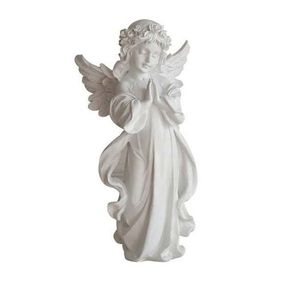 Tkrady Pray Cherub Crafts Ornaments Cupid Angel Art Statue Sculpture Resin Handmade Carving Figurine Knick-Knack Home Office Bedroom Living Room Study Room Studio Decorations(14x7cm, S)
