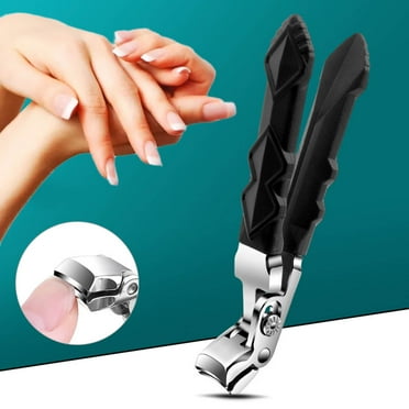 Tkrady Professional Toenail Clippers, Nail Clippers, Large Angled Head Toenail Clippers with Wide Opening, Black