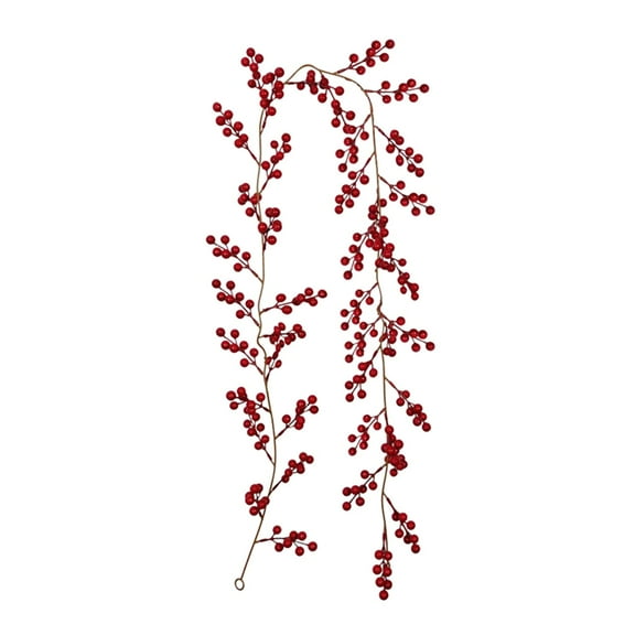 Tkrady Red Berry Christmas Garland, 6FT Artificial Garland Indoor Outdoor Garden Gate Home Decoration for Winter Holiday New Year Decor