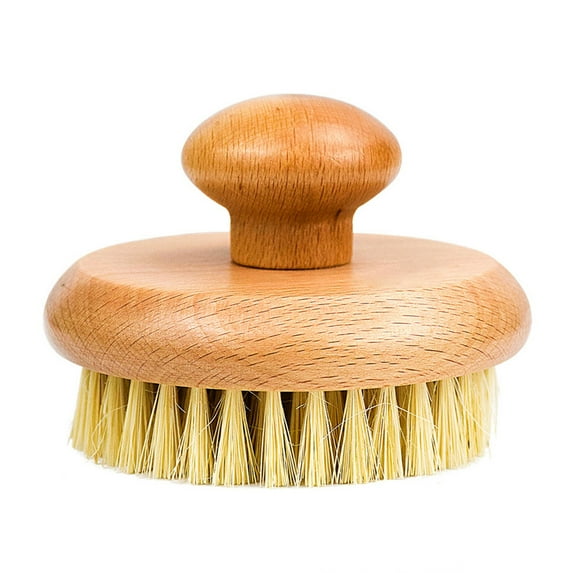 Tkrady Round Beechwood Sisal Body Care BrushDry BrushWet BrushBody Bath Massage Brush