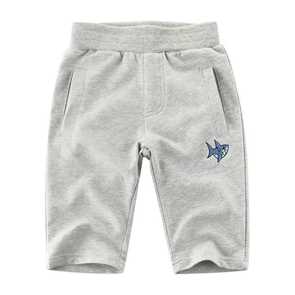 Tkrady Shorts for Boys Cotton Waist Elastic Graphic Sweatpants, Sizes 1-7 Years