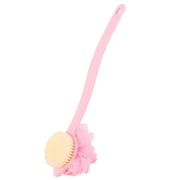 Tkrady Shower Brush with Bristles, Loofah, and Curved Handle for Skin Exfoliating and Massage