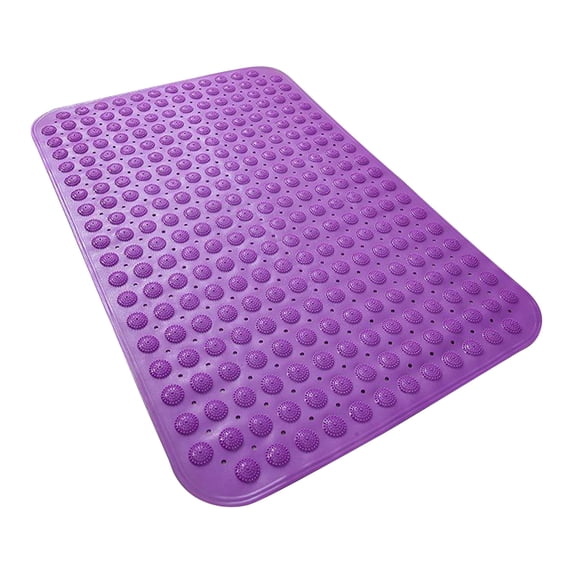 Tkrady Shower Mat, Bathtub Mat, Non Slip 31.49 x 15.74in Bath Mat for Tub, Machine Washable TPE Soft Shower Mat with Strong Suction Cups Drain Holes Anti Slip Mat for Baby Kids Elderly Adults, H