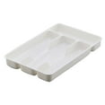 thumbnail image 1 of Tkrady Silverware Drawer Organizer Tray, Cutlery Storage for Kitchen Drawer, Flatware and Utensil Holder Divider for Spoons Forks Knives Tableware, 4 Compartment, White, 1 of 6