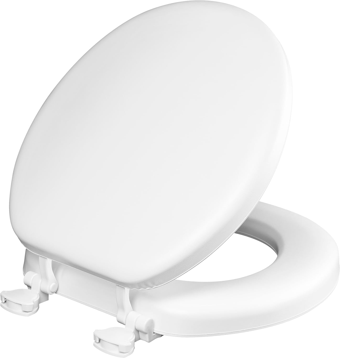 Tkrady Soft Standard Toilet Oval Seat, White - 17 Inch Soft Cover with Comfort Foam Cushioning - Fits All Standard Size Fixtures - Easy to Install