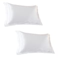 thumbnail image 1 of Tkrady Standard Satin Pillowcase With Border Set of 2, Silky Satin Pillow Cases for Women Ruffle Pillow Shams Covers Princess Room Decoration, with Envelope Closure-B, 1 of 6