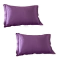 thumbnail image 1 of Tkrady Standard Satin Pillowcase With Border Set of 2, Silky Satin Pillow Cases for Women Ruffle Pillow Shams Covers Princess Room Decoration, with Envelope Closure-C, 1 of 6