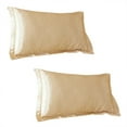 thumbnail image 1 of Tkrady Standard Satin Pillowcase With Border Set of 2, Silky Satin Pillow Cases for Women Ruffle Pillow Shams Covers Princess Room Decoration, with Envelope Closure-I, 1 of 6