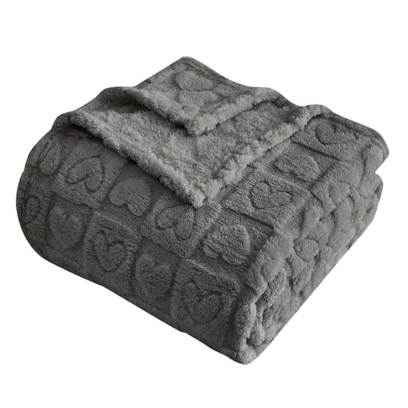 Tkrady Throw Blankets with Heart Checkered,Soft Warm Blankets for Lover Mom Father Gifts,Washable Lightweight Fuzzy Blanket for Couch Sofa Bed Office All Season(Dark Grey,40"x60")