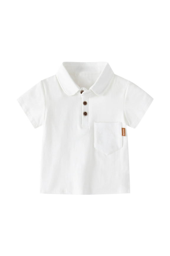 Toddler Baby Boys Polo Shirt Solid Short Sleeve Sizes 1-6 Years