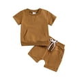 thumbnail image 1 of Tkrady Toddler Boys Clothes Fashion Solid Short Sleeve T Shirt Tops Shorts Set Outfits, Sizes 0-3 Years, 1 of 7
